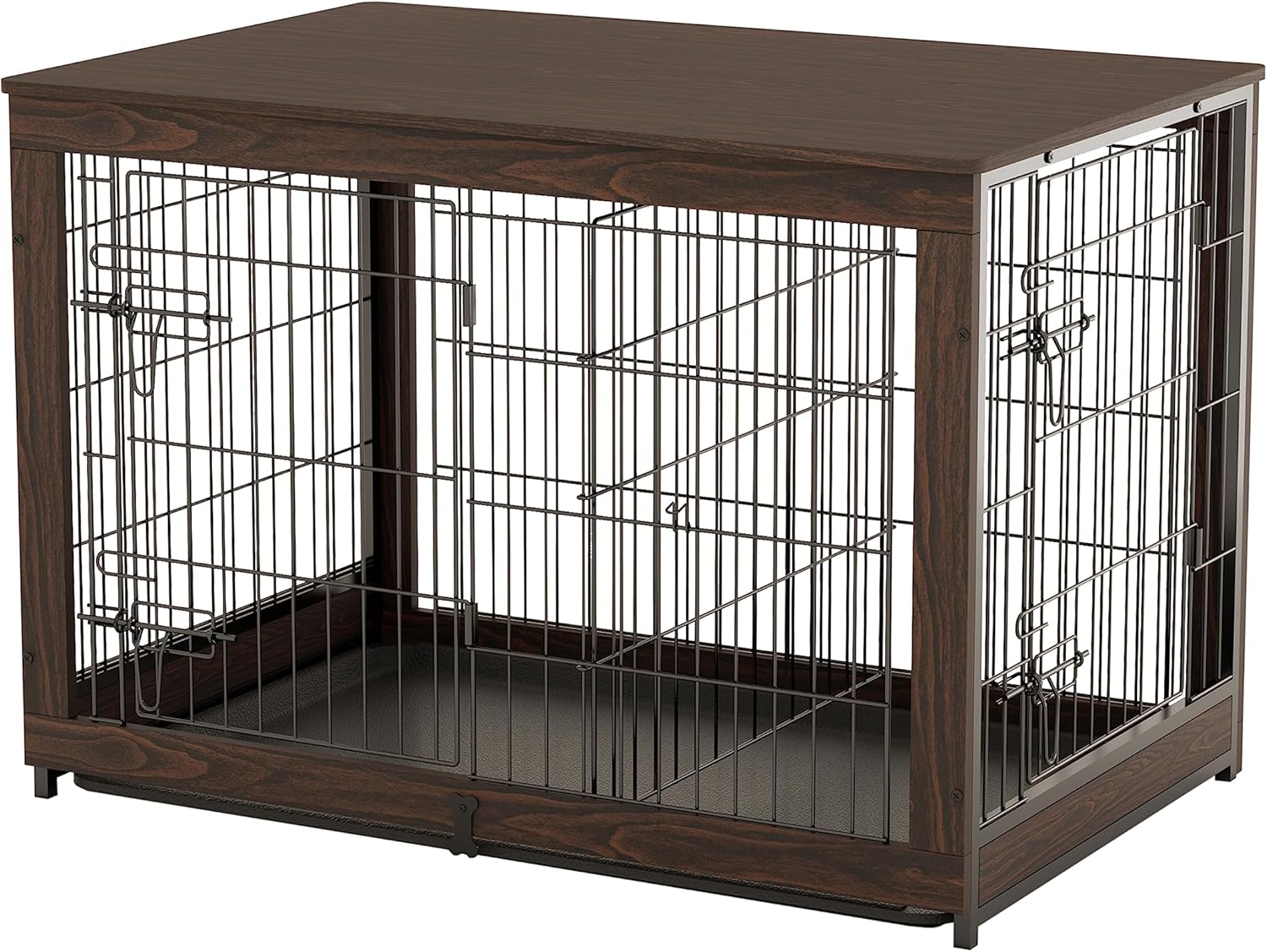 Piskyet Wooden Dog Crate Furniture with Divider Panel for Comfort
