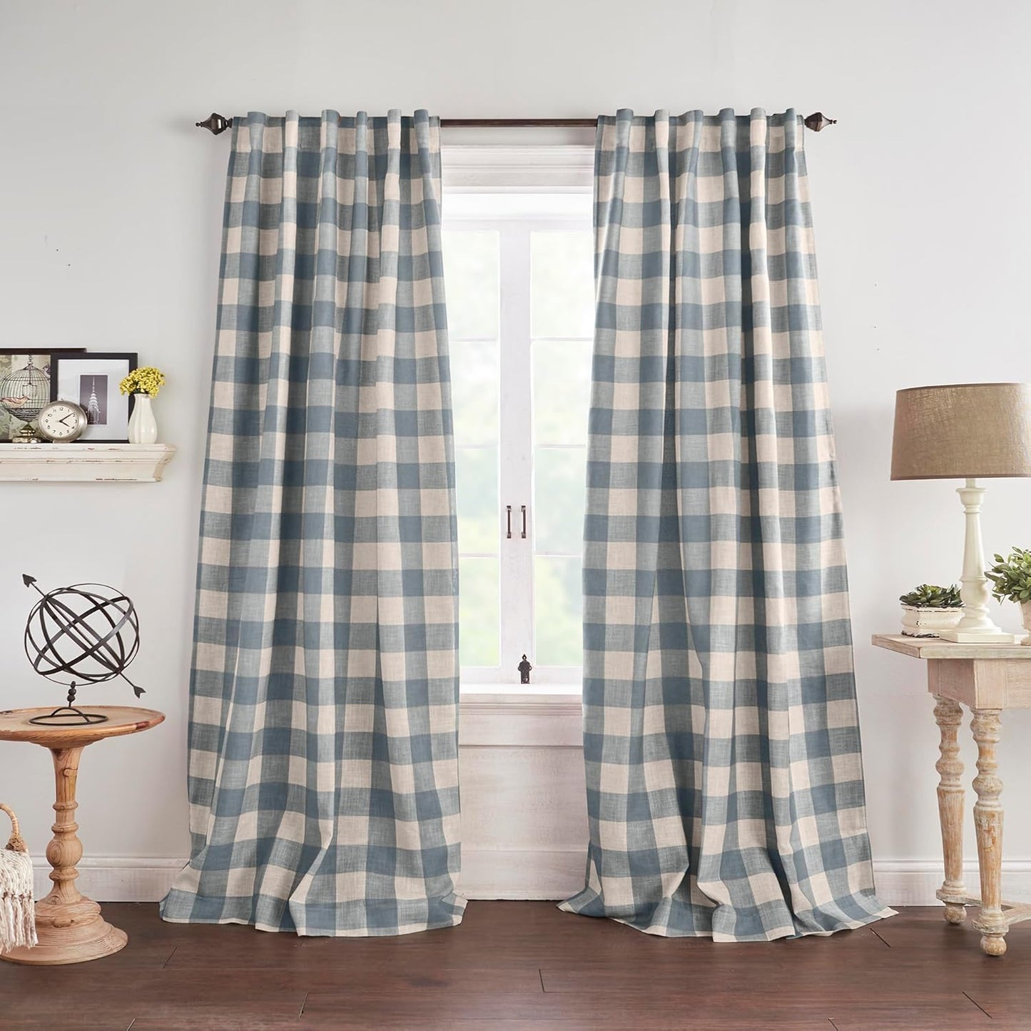 Buffalo-Check Blackout Window Curtain for Rustic Home Decor