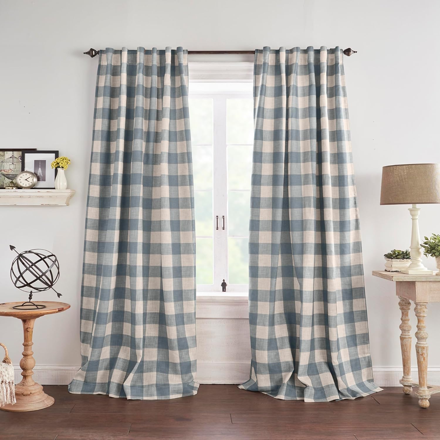Buffalo-Check Blackout Window Curtain for Rustic Home Decor