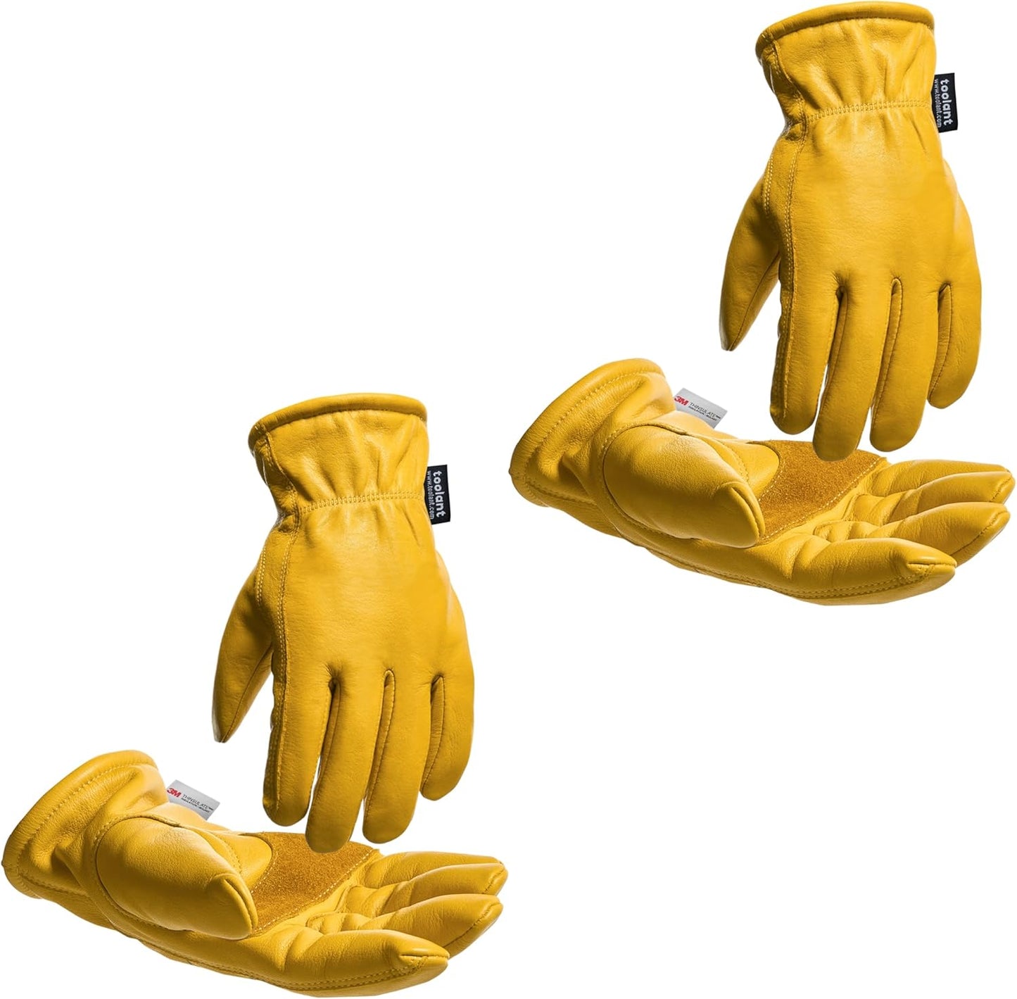 Insulated Leather Winter Work Gloves for Men with Water Resistance