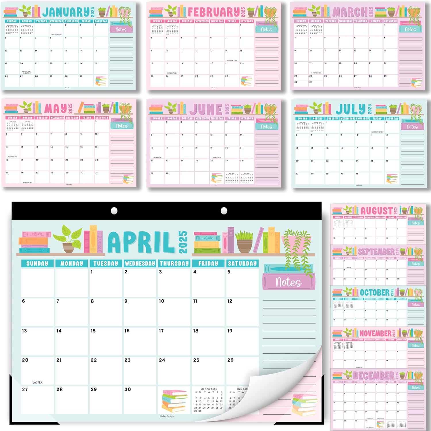 Large 18-Month Desk Calendar 2025 - Organized Planning