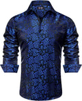 Hi-Tie Men Dress Shirt Long Sleeve Regular Fit - Elegant Satin