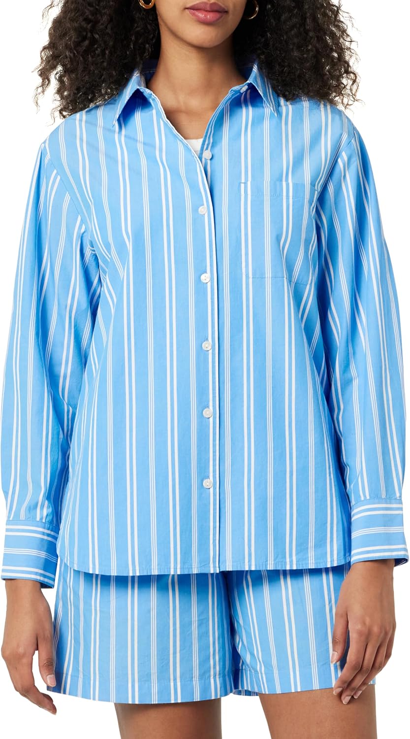 The Drop Women's Kendra Loose Fit Long Shirt for Comfort