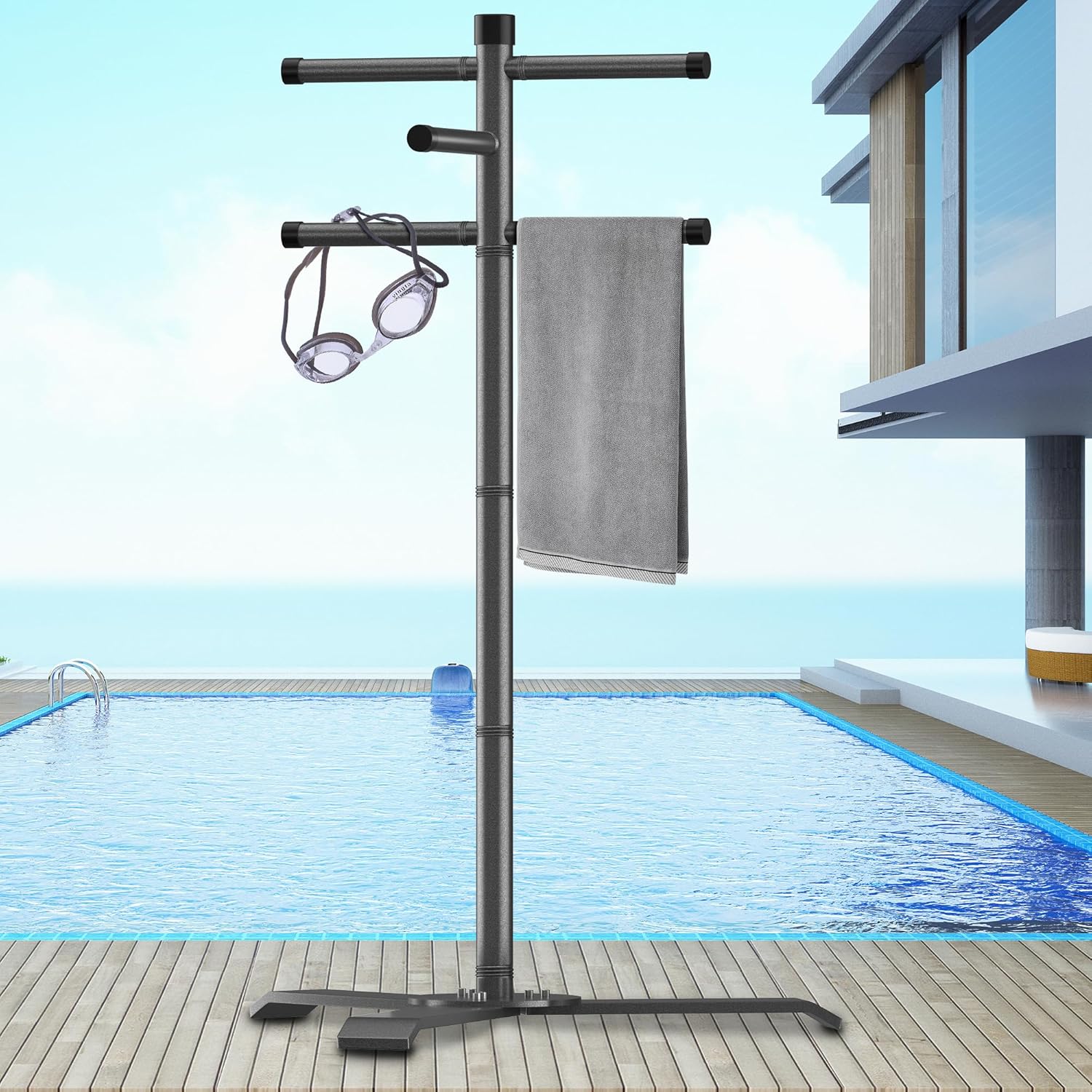 Heavy Duty Outdoor Towel Rack for Pool & Hot Tub Drying