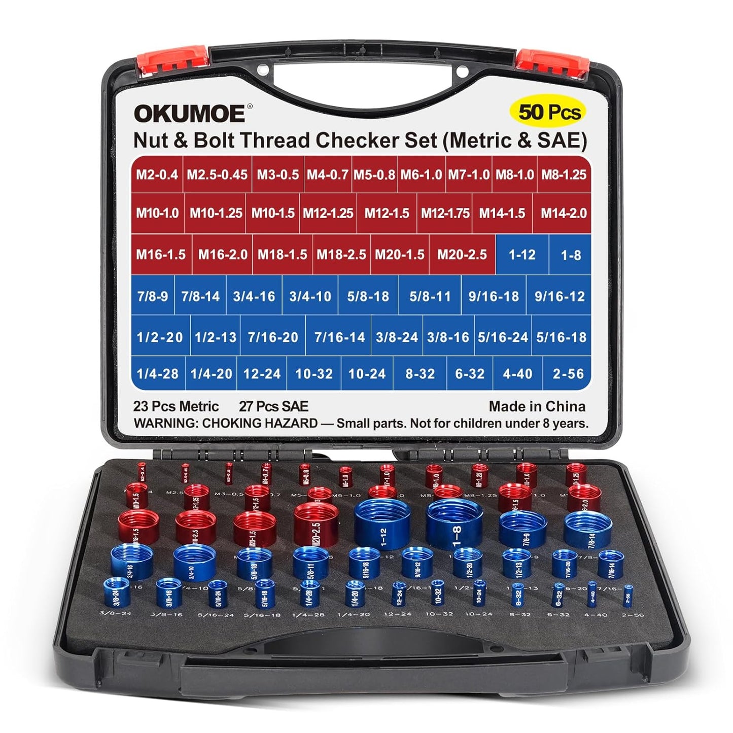 50Pcs Thread Checker Set for Accurate Bolt Size Identification
