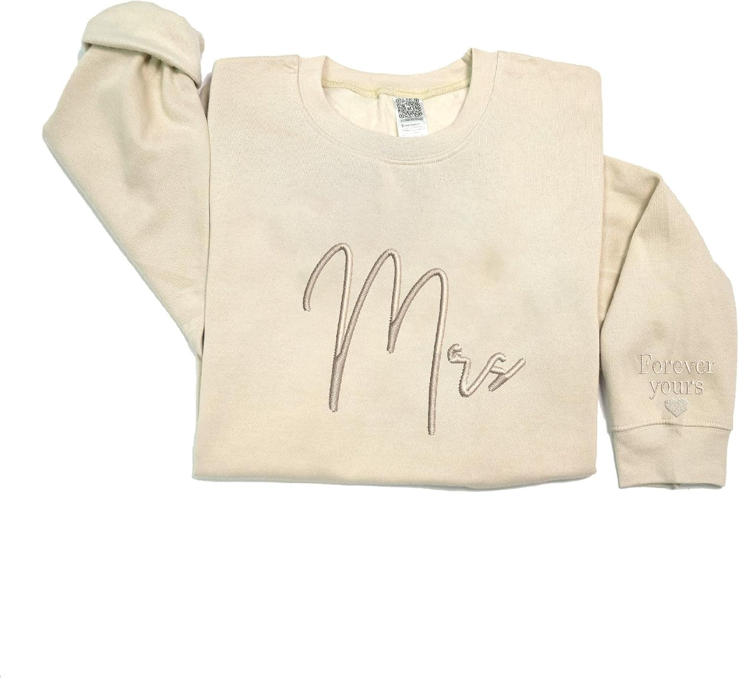 Personalized Couple Sweatshirts - Mr & Mrs Embroidered Love