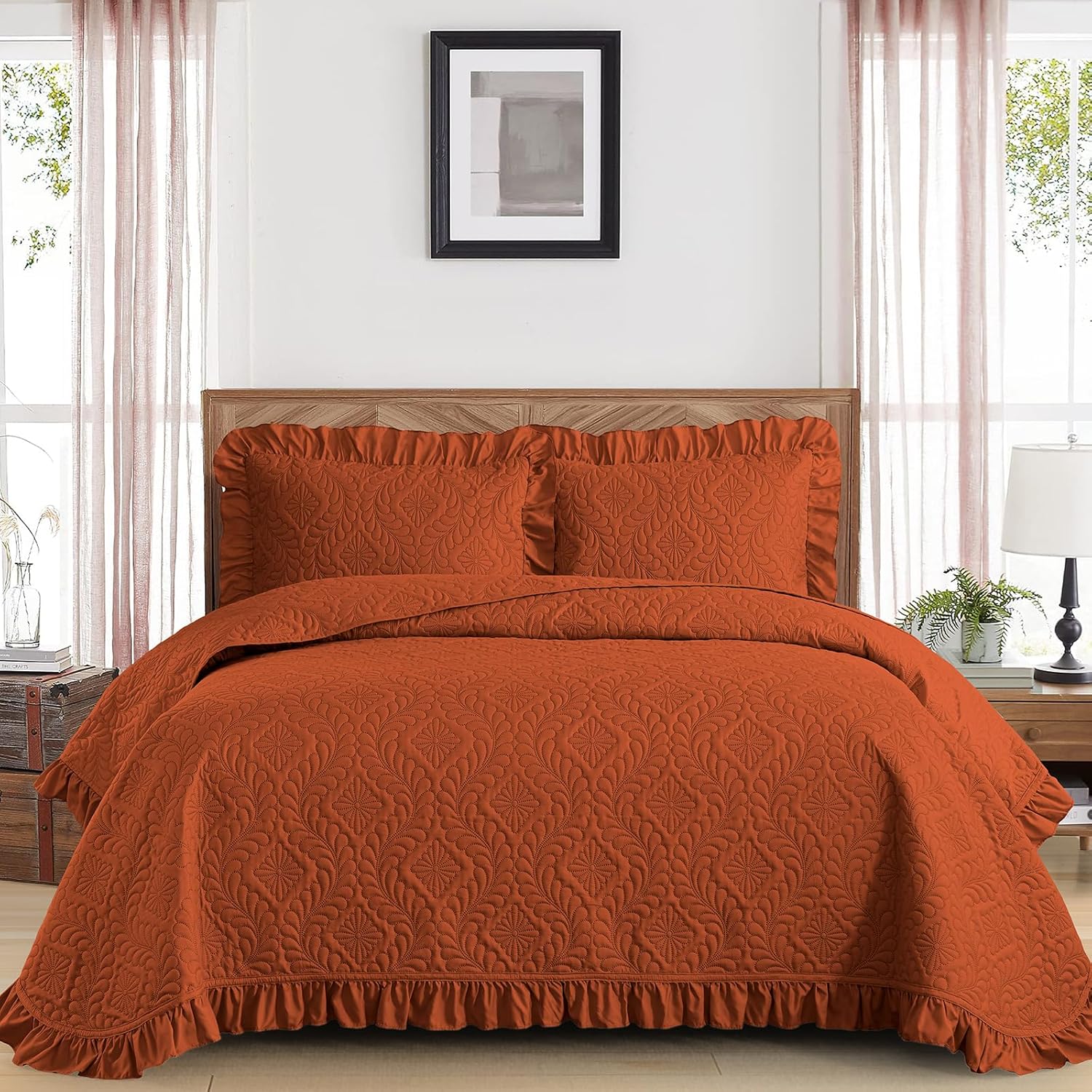 DJY Queen Quilt Set 3 Pieces for Luxurious All Season Comfort