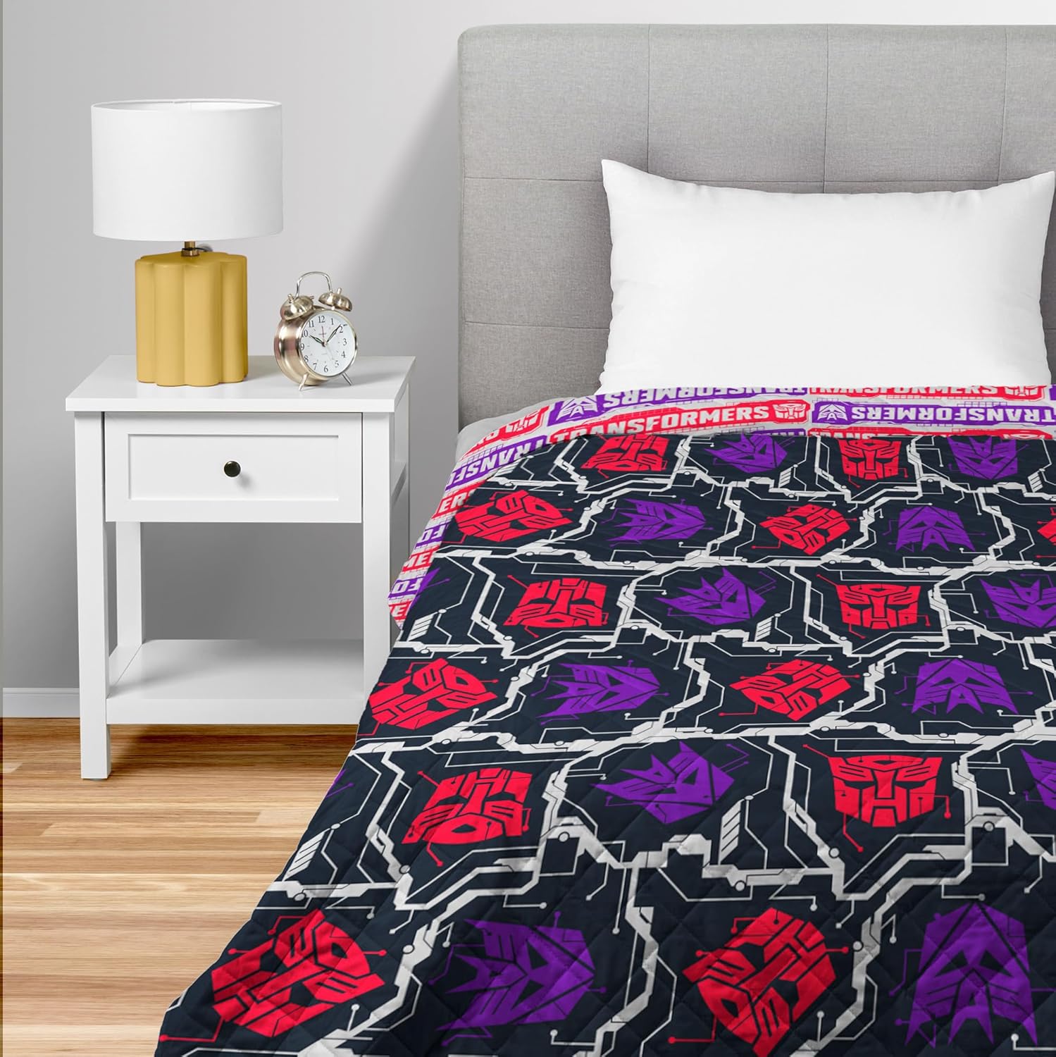 Transformers Logo Twin Quilted Blanket for Cozy Comfort