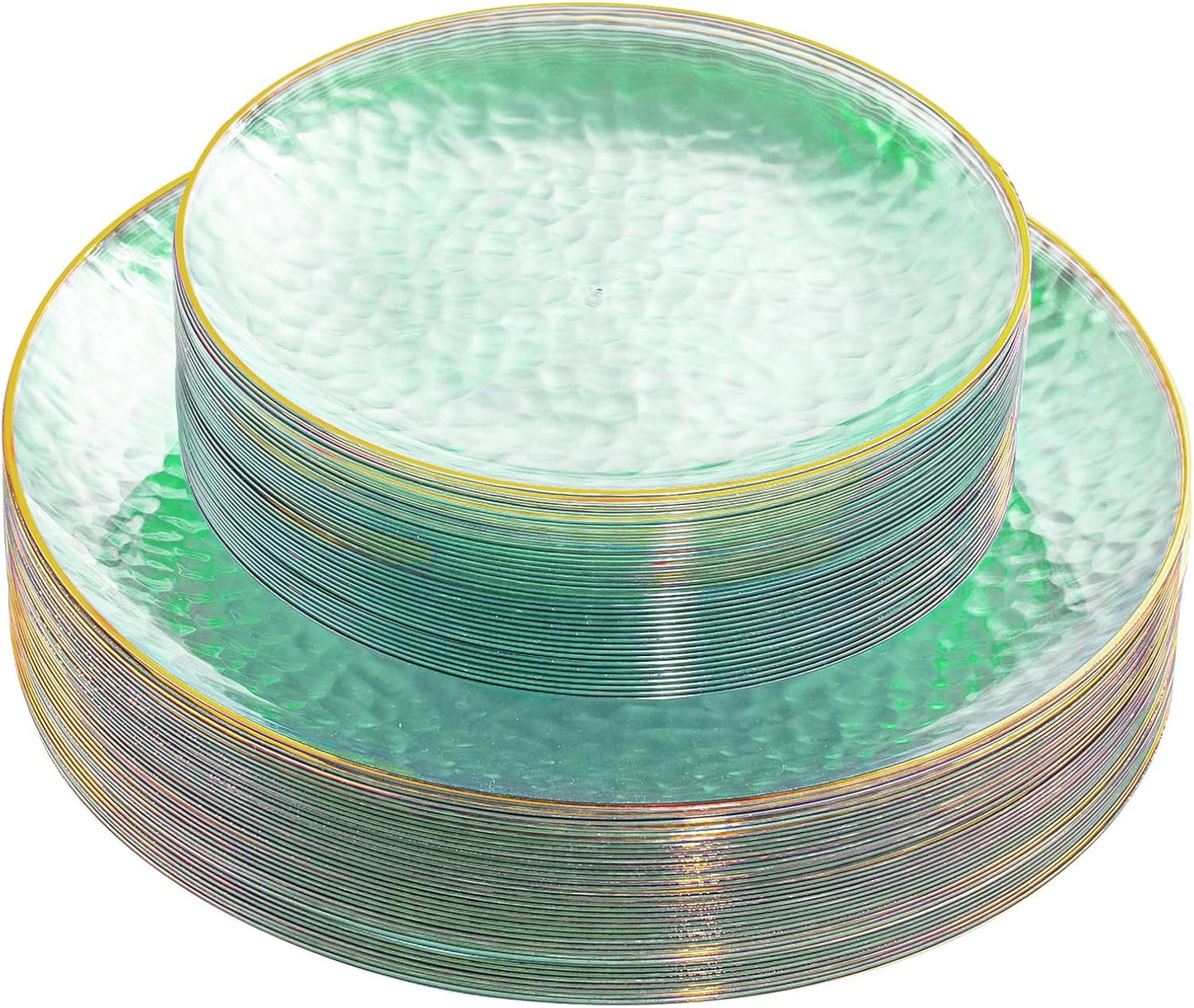 Rubtlamp 60 Green Plastic Plates for Elegant Party Events