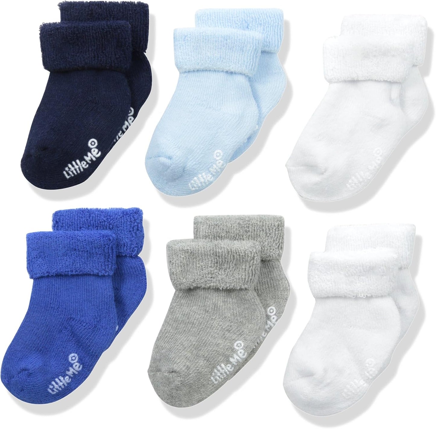 Little Me Baby Boys' 6 Pack Socks - Comfy & Cute! 