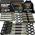 Ratchet Tie Down Straps 4 Pack - Heavy Duty 1,823lb Break Strength