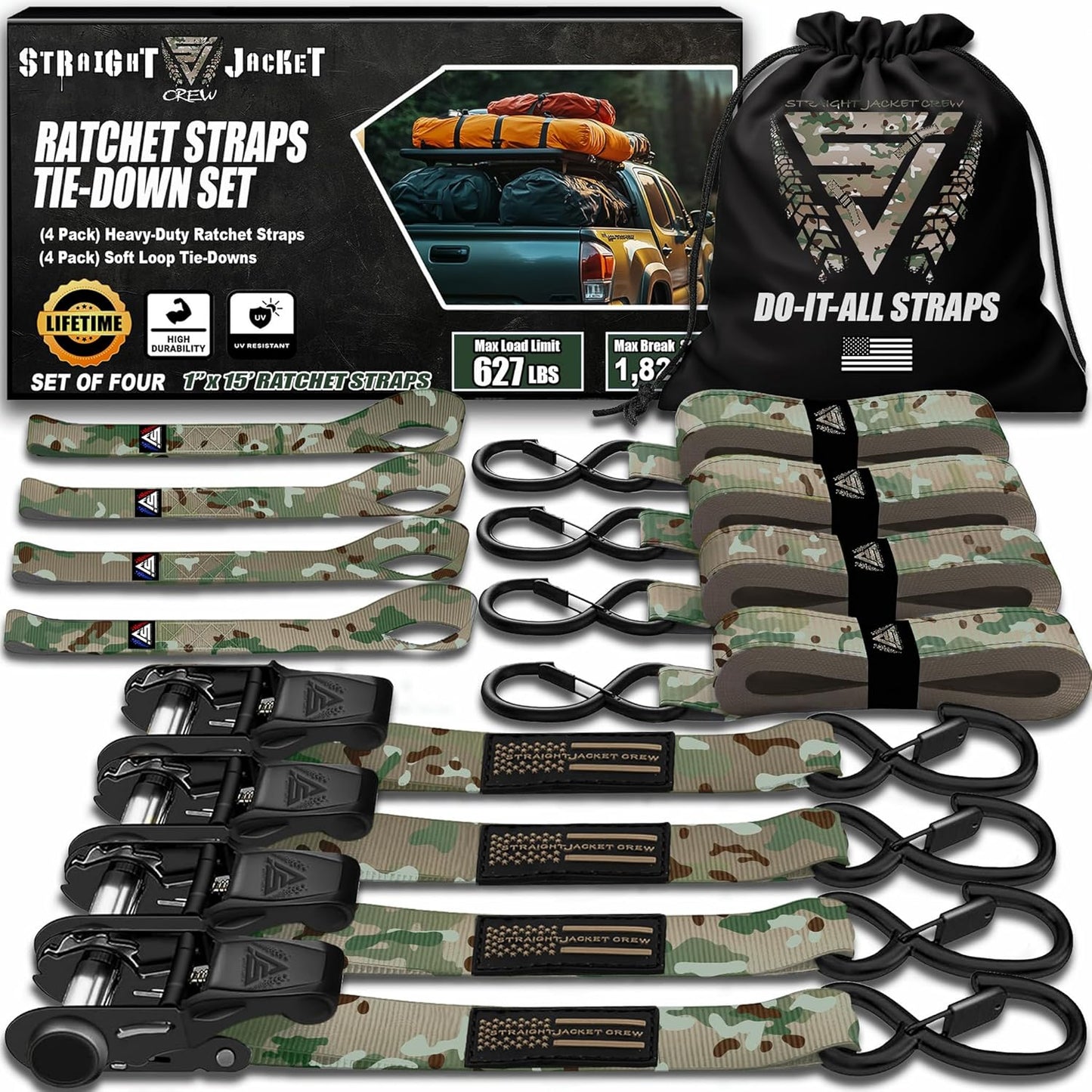 Heavy Duty Ratchet Tie Down Straps for Secure Cargo Transport