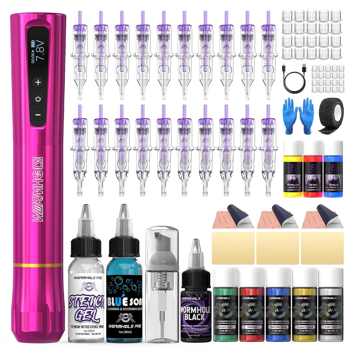 Wormhole Wireless Tattoo Gun Kit for Professional Tattoo Artists