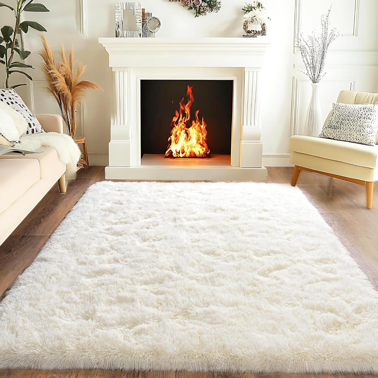 Super Fluffy Area Rug for Bedroom 5x7, Soft Plush Non Slip