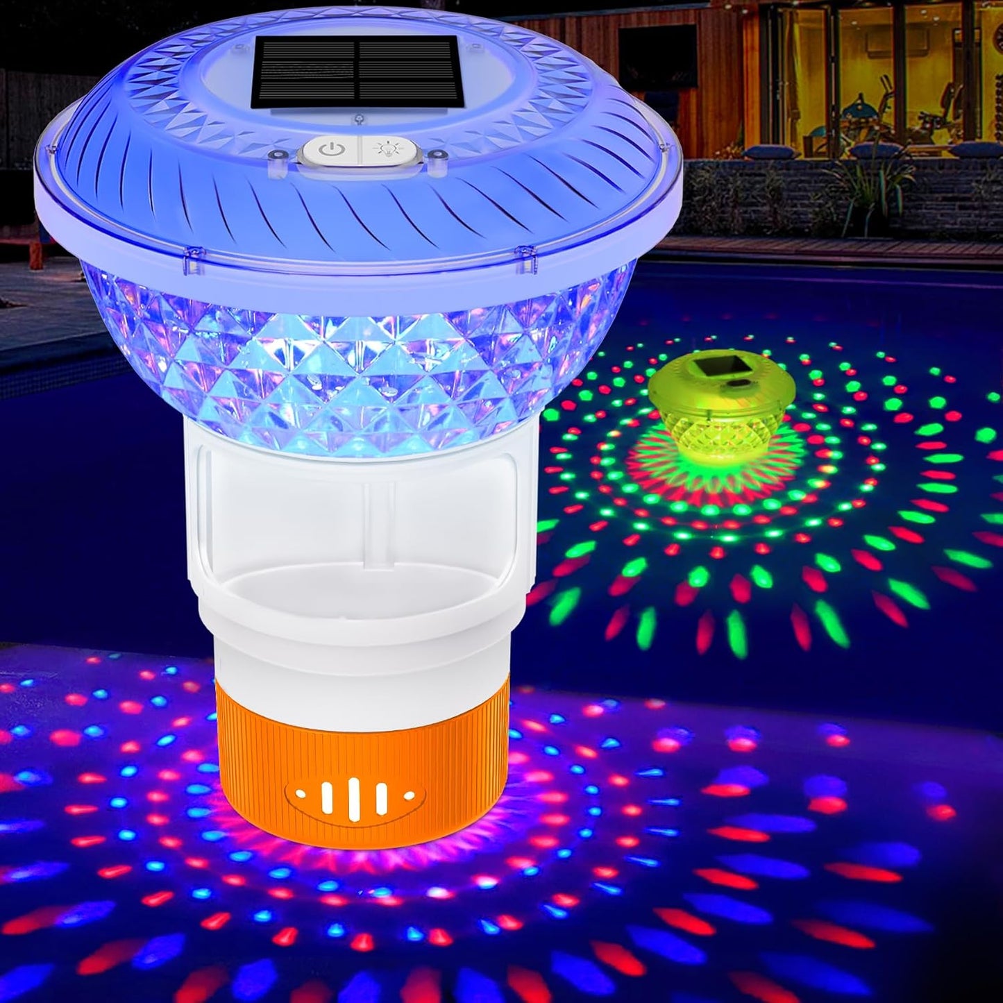 2025 Upgrade Solar Chlorine Floater with Colorful Light Control