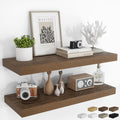36in Floating Shelves for Wall 2 Pack - Rustic Walnut Floating Shelf