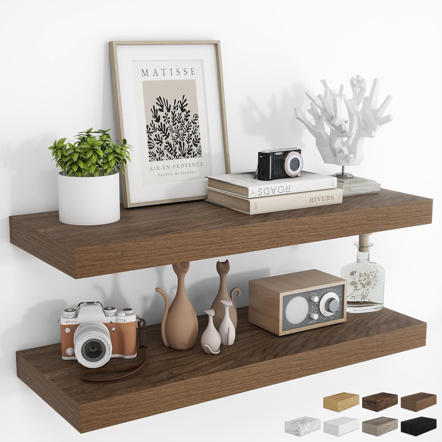 RICHFOCUS 36Inch Floating Shelves for Wall - Rustic Wood Style