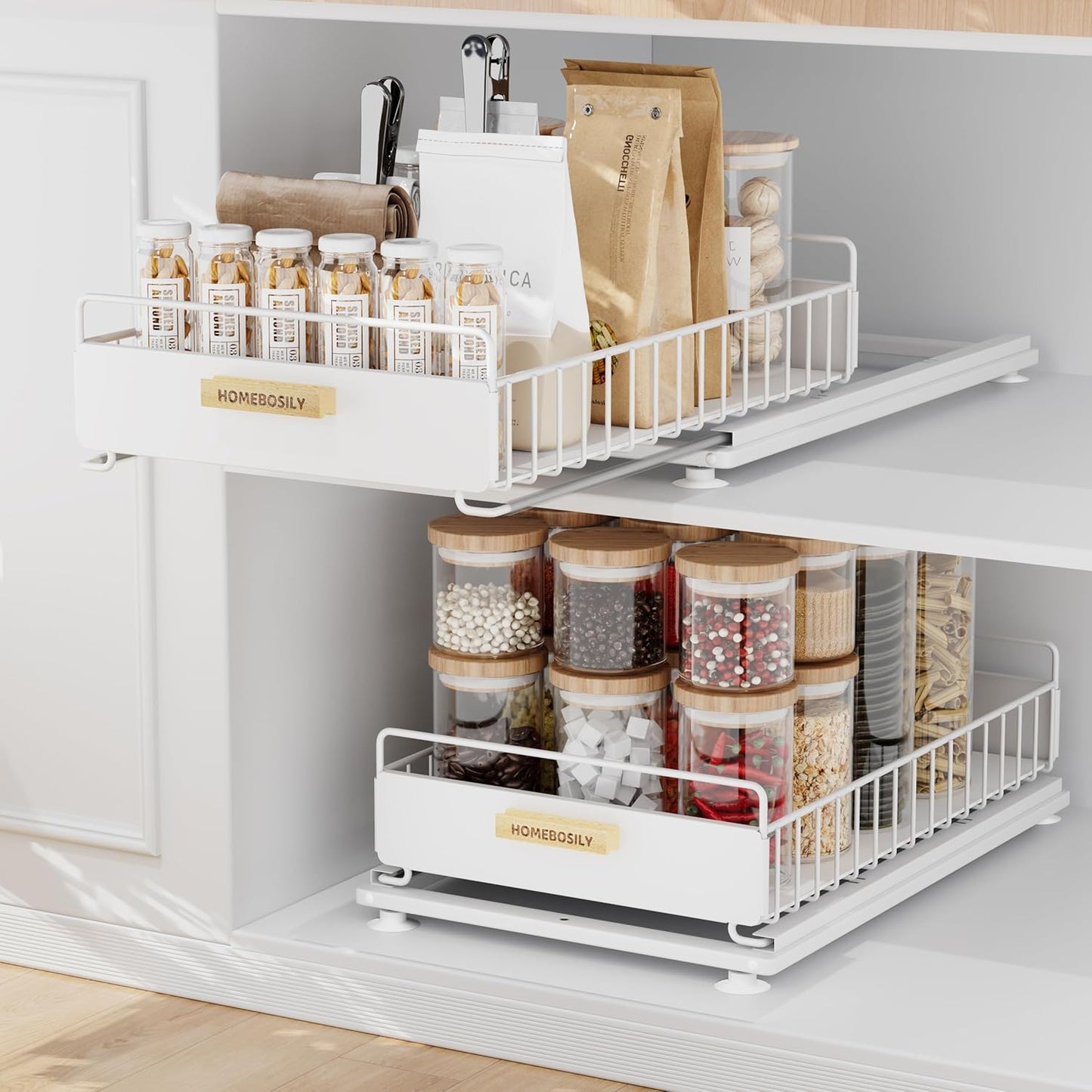 Under Sink Organizer 2 Pack for Kitchen and Bathroom Storage