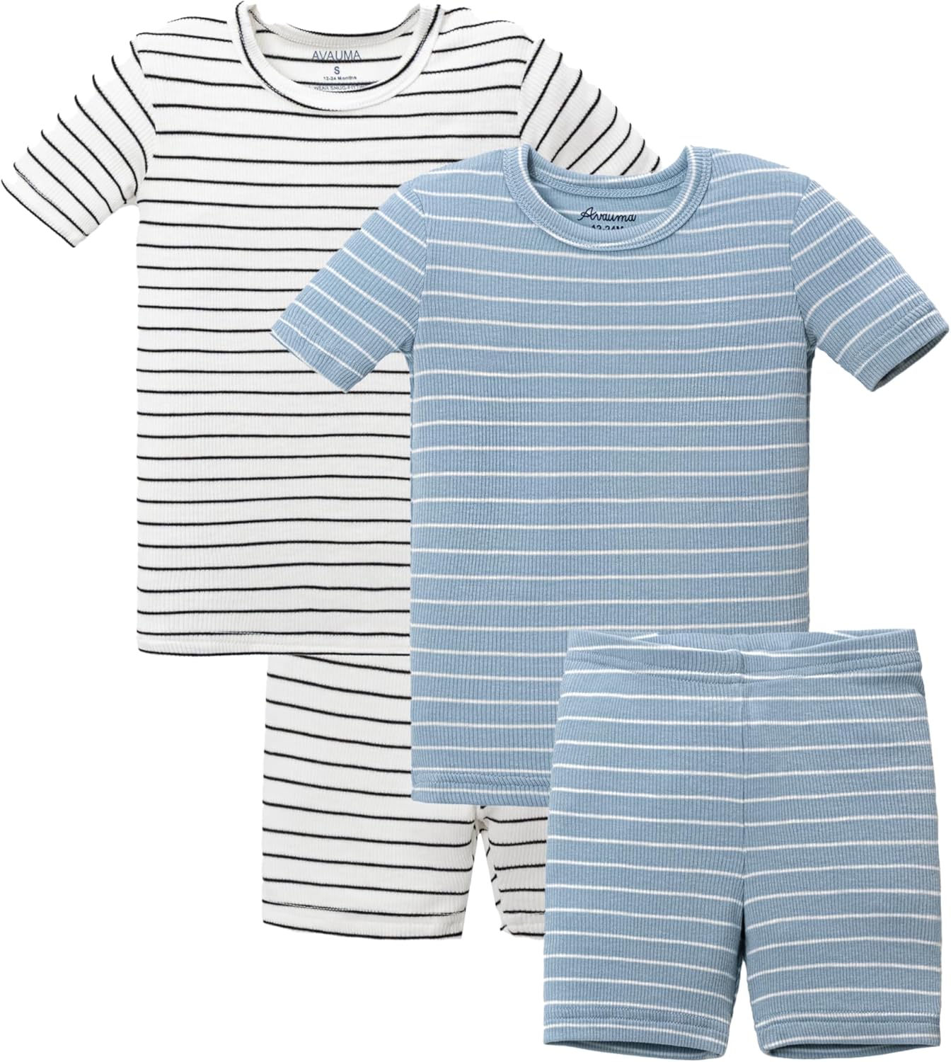 AVAUMA Stripe Pattern Baby Pajama Set for Daily Comfort