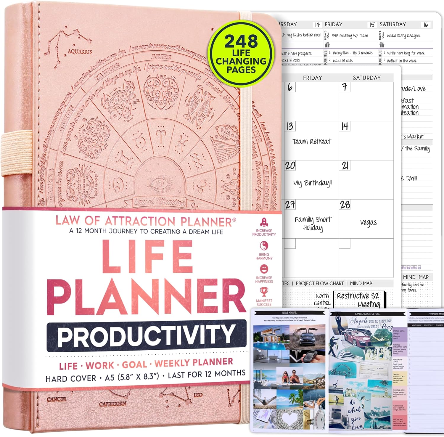 Life Planner - Undated Weekly & Monthly Organizer for Success