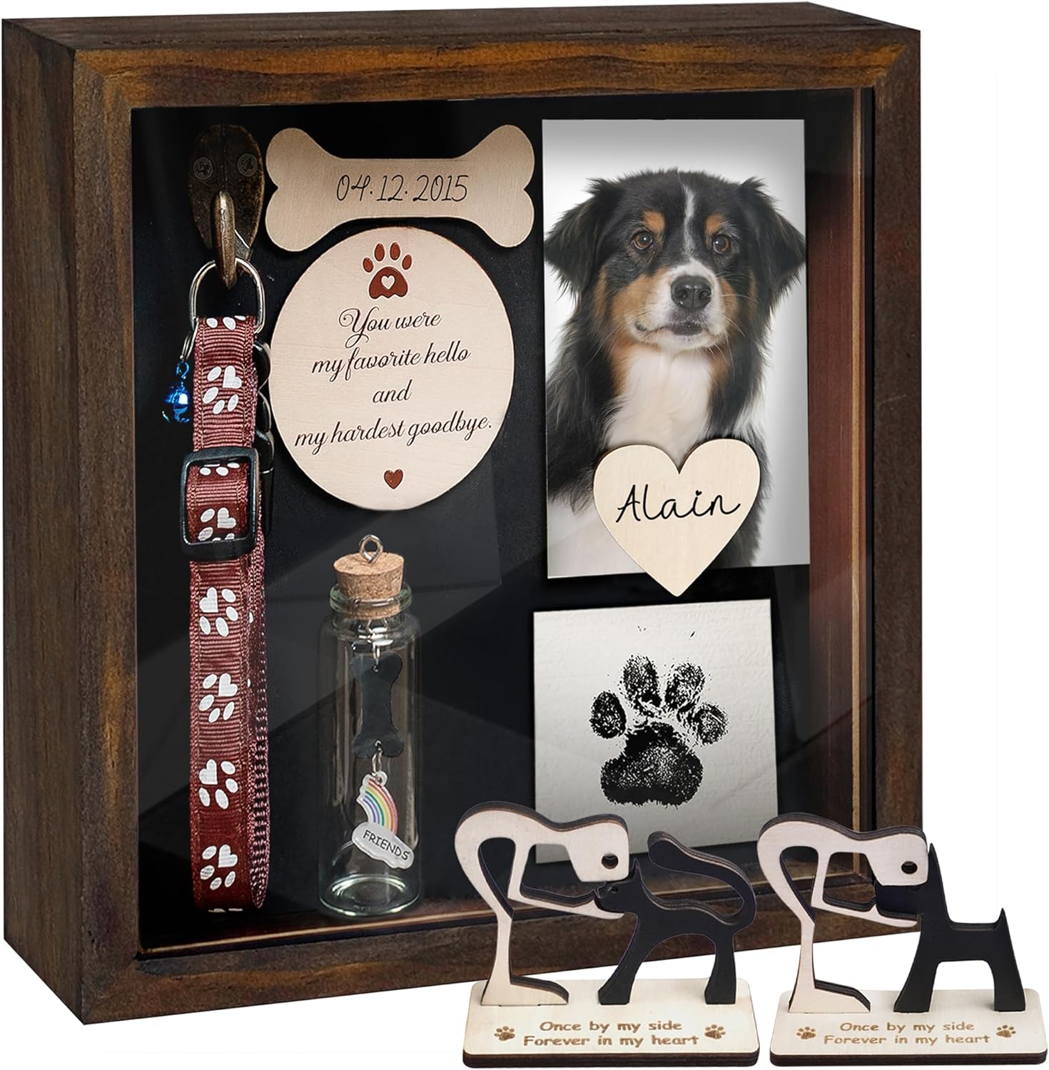 8.6in Pet Shadow Box Memorial Gift for Dog Lovers and Owners
