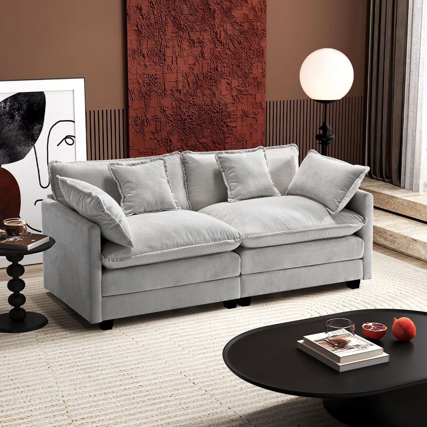 Ihanherry Cloud Sofa 77 Inch Loveseat for Modern Living Rooms