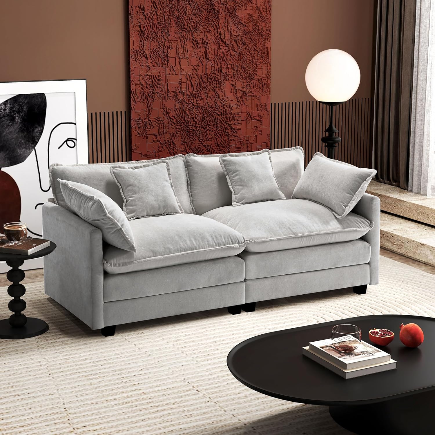 Ihanherry Cloud Sofa 77 Inch Loveseat for Modern Living Rooms