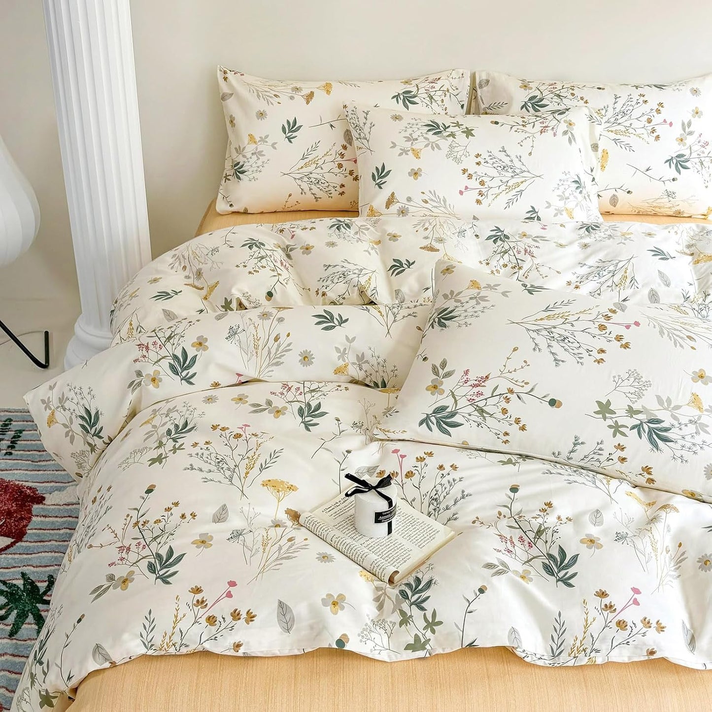 HighBuy Floral Duvet Cover Queen Set for Cozy Bedroom Aesthetic