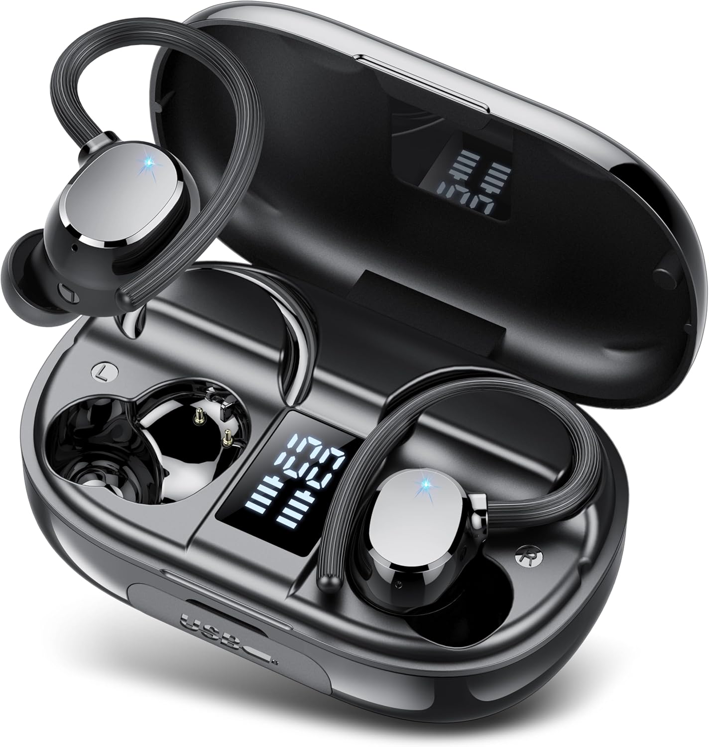 Wireless Bluetooth Earbuds Sport with 128H Playtime and LED Display