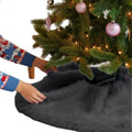 Faux Fur Tree Skirt Dark Grey - Fluffy 60 in Holiday Skirt