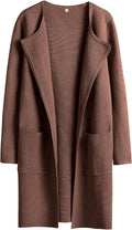 Open Front Knit Lightweight Cardigan - Cozy Long Coatigan