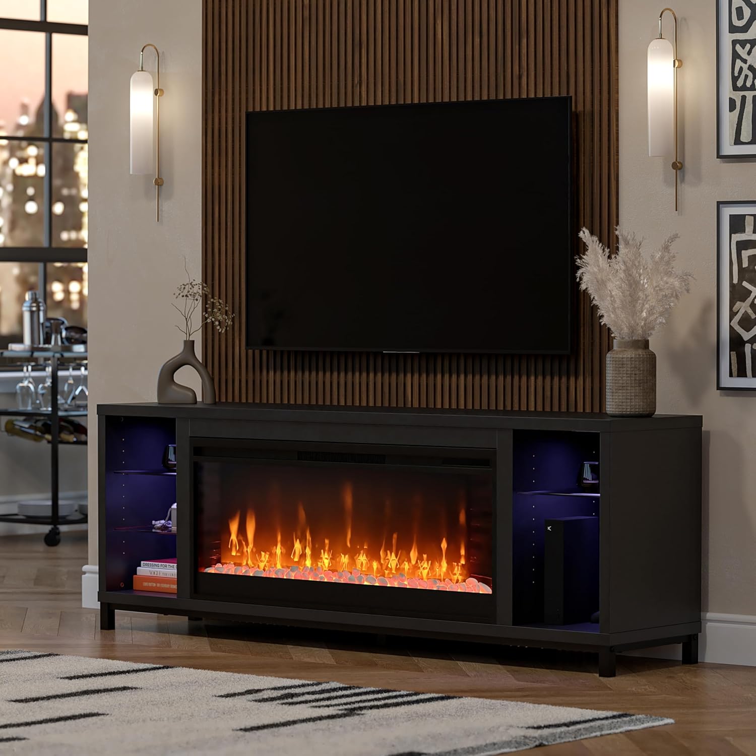 Modernize Your Space with Ameriwood Home Fireplace TV Stand