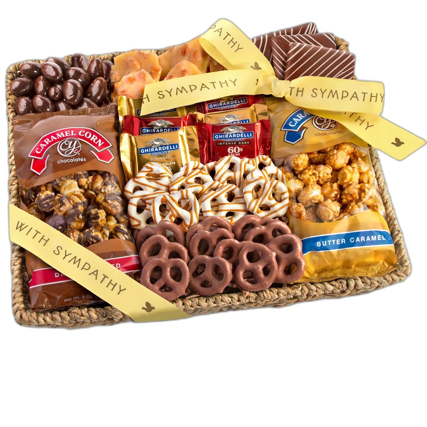 Sympathy Chocolate Caramel and Crunch Grand Gift Basket Treats
