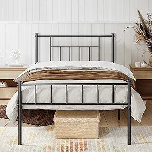Yaheetech 13 inch Twin Size Metal Bed Frame with Headboard
