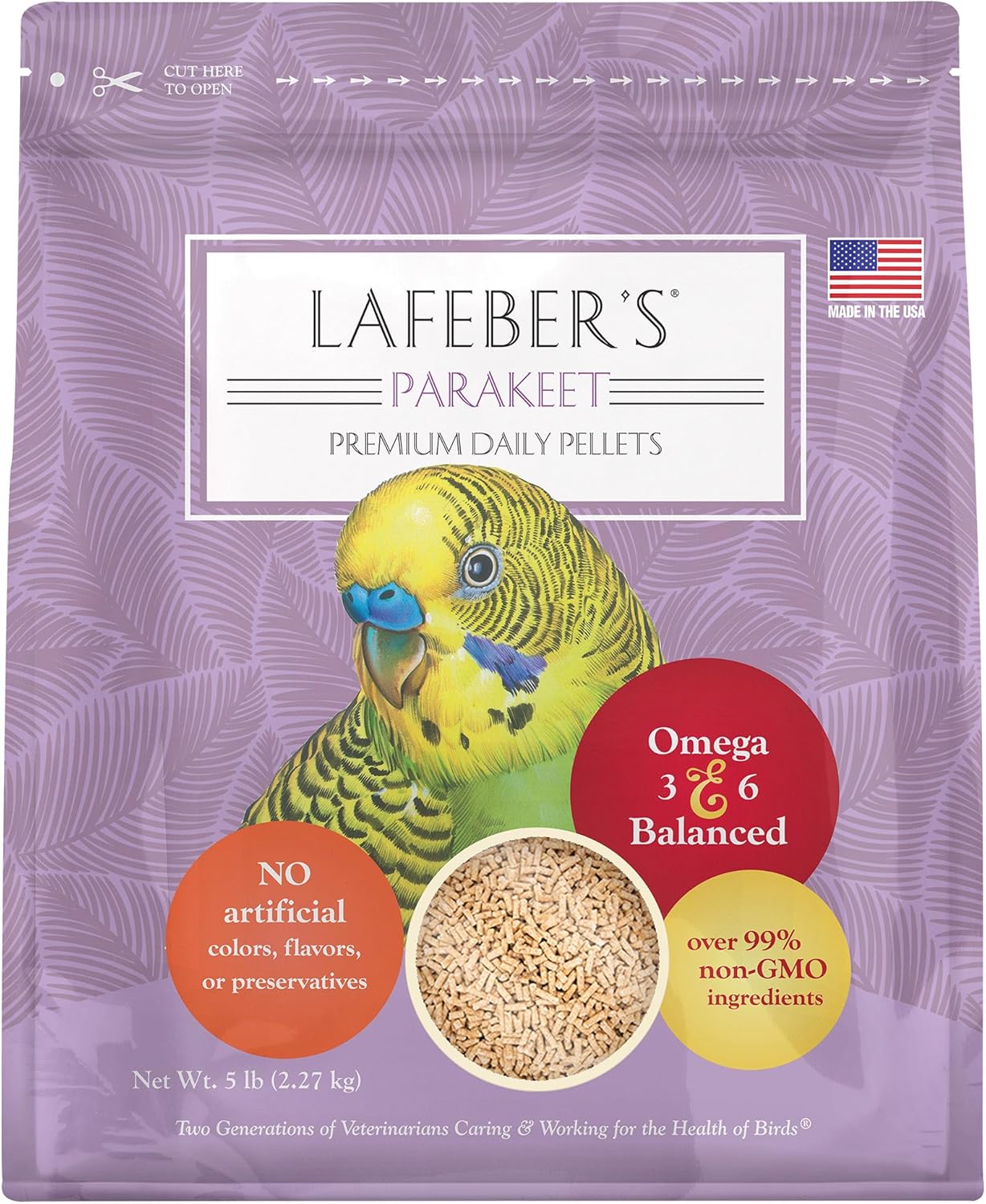 Premium Daily Diet Pellets for Parakeets - Non-GMO Ingredients