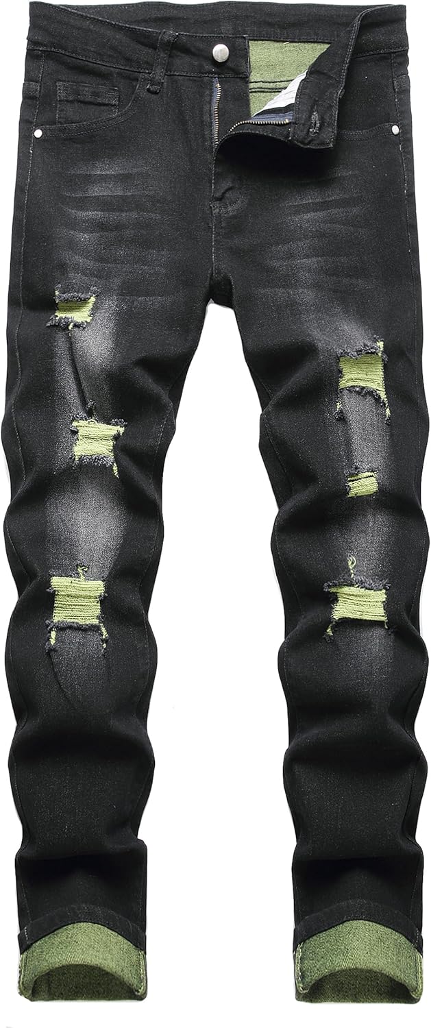 JUNBAOSS Men's Slim Fit Stretch Jeans for Stylish Comfort