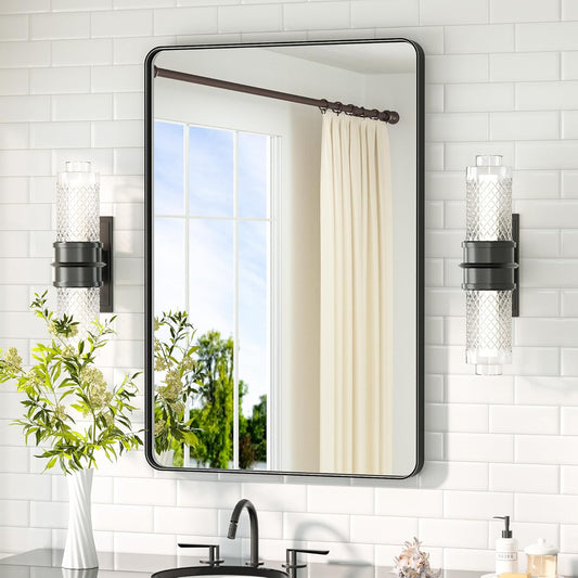 TETOTE Black Mirror for Bathroom - Modern Farmhouse Design