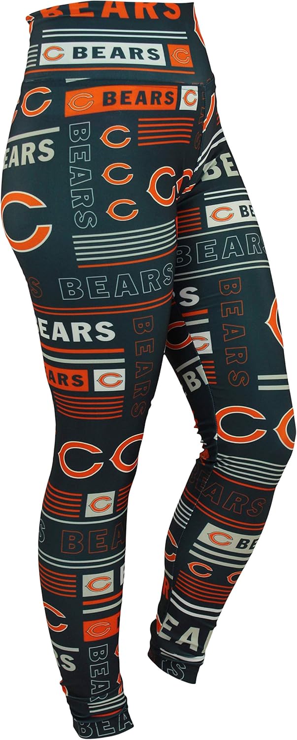 Zubaz NFL Women's Full Length High Waist Leggings with Pockets