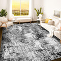 Istana 9x12 Area Rug - Foldable Grey Black Rug for Living Room