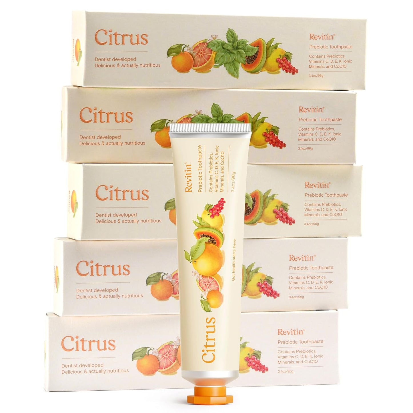 Revitin Fluoride-Free Prebiotic Citrus Tooth Gel for Families