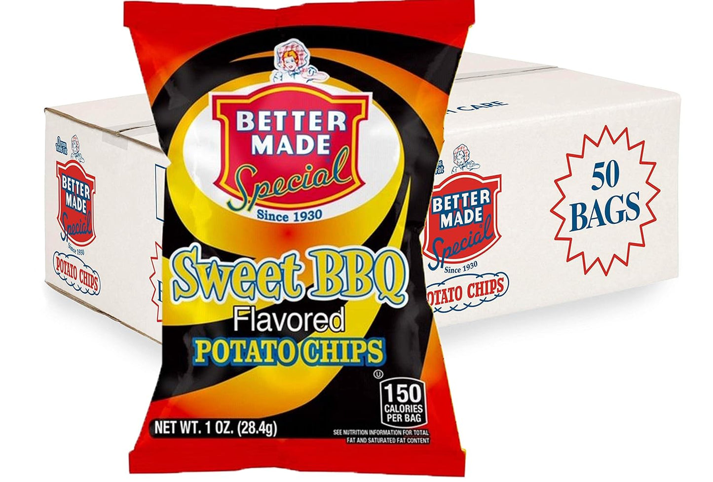 Better Made Special Potato Chips Sweet BBQ - 50 Snack Bags