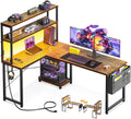 ODK 53 Inch L Shaped Desk with LED Lighting for Home Office