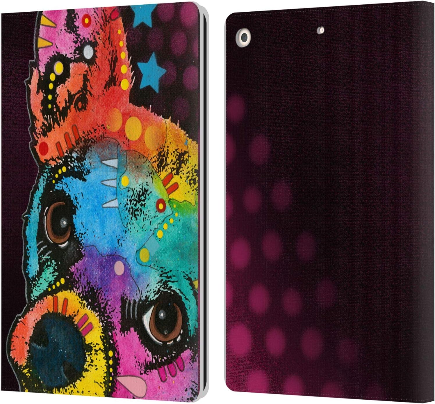 Dean Russo Pop Chihuahua Dogs Leather Wallet Case for iPad 10.2