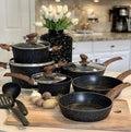 Granite Nonstick Induction Cookware Set - 12 Piece Kitchen Essentials