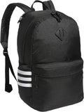 adidas 3-Stripe Classic Backpack for Men and Women - Black with Laptop