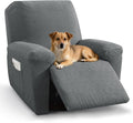 Recliner Chair Covers 4 Pieces Stretch Jacquard Slipcover - Light Gray