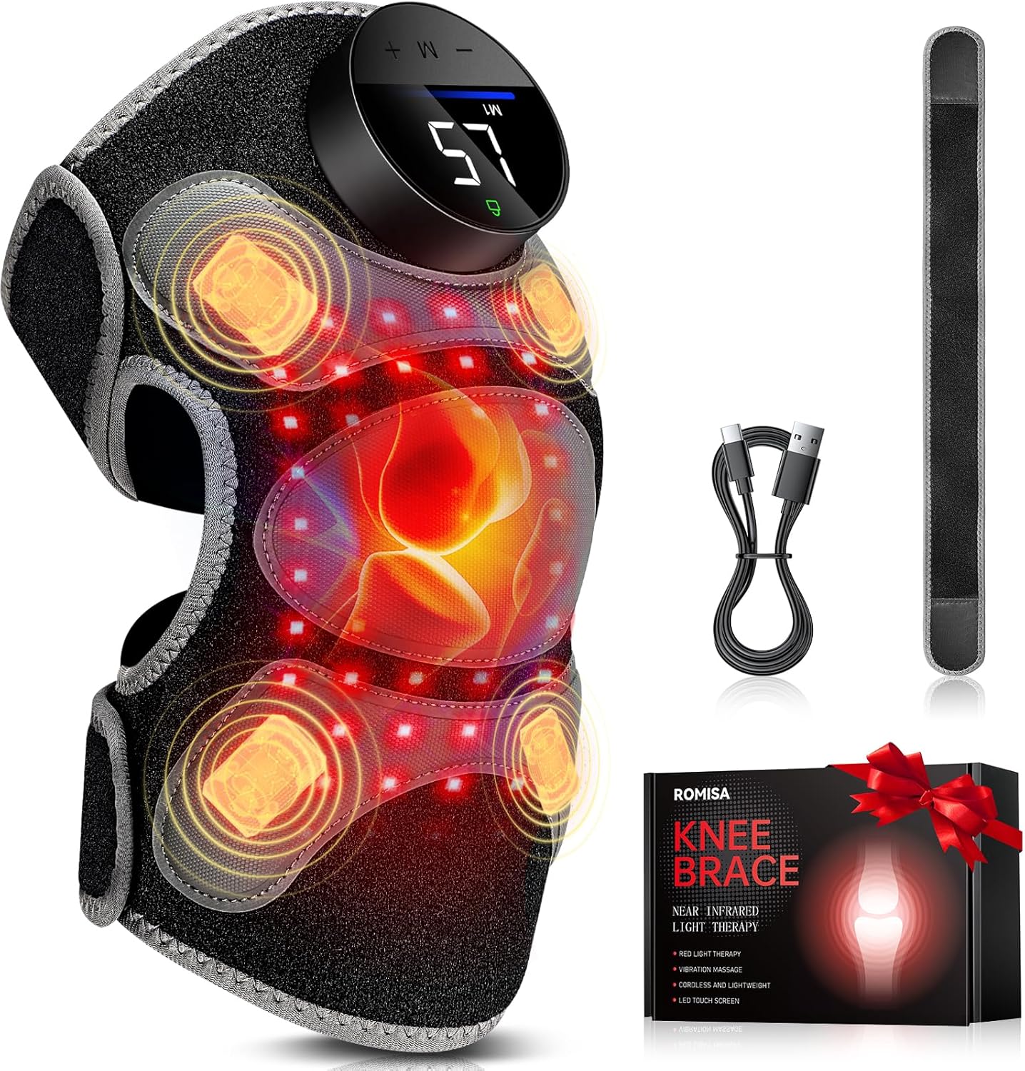 Upgraded PRO Red Light Therapy Knee Brace for Pain Relief