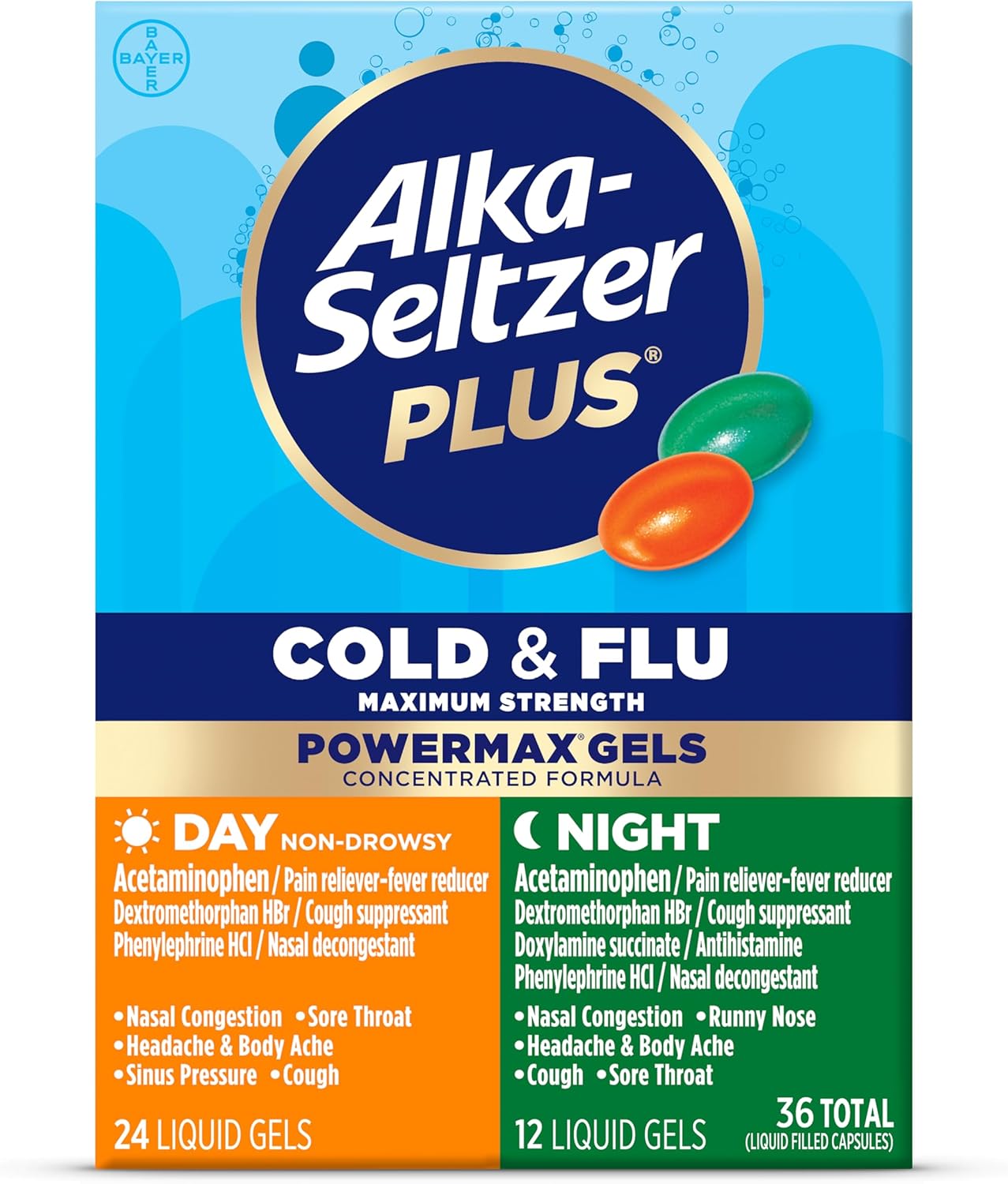 Alka-Seltzer Plus Power Max: Fast Relief Day+Night
