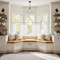 Linen Pinch Pleated Kitchen Curtains 36 in 4 Panels - Light Filtering