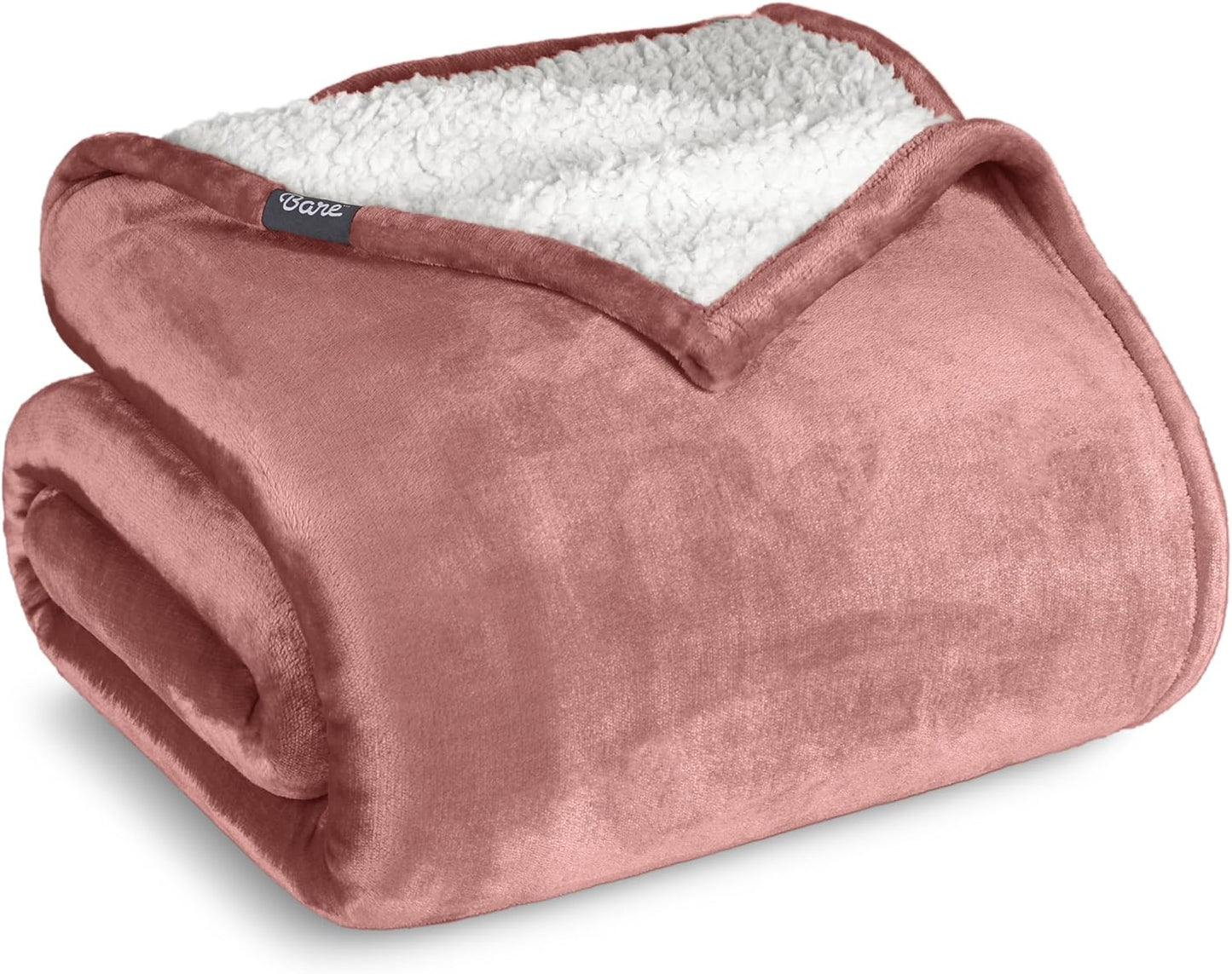Bare Home Sherpa Fleece Blanket - Soft, Warm & Reversible